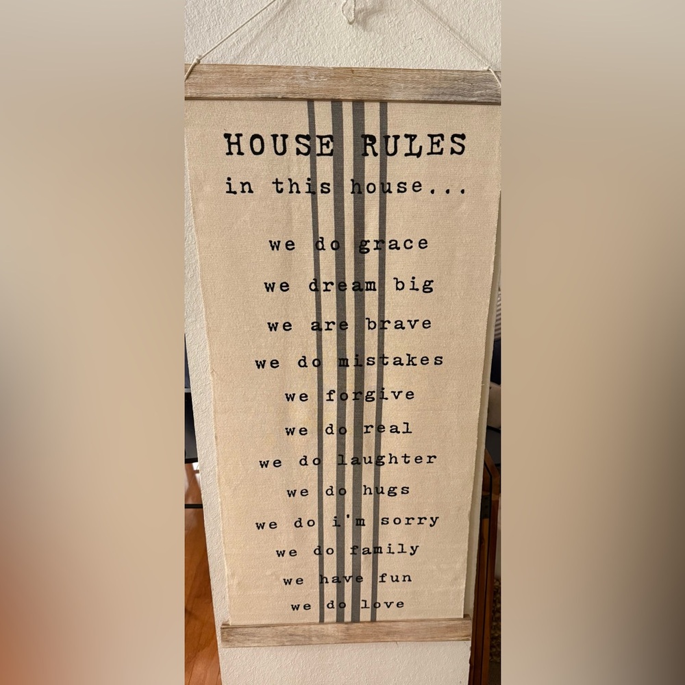 Farmhouse Style Inspirational Wall Art with Black Text